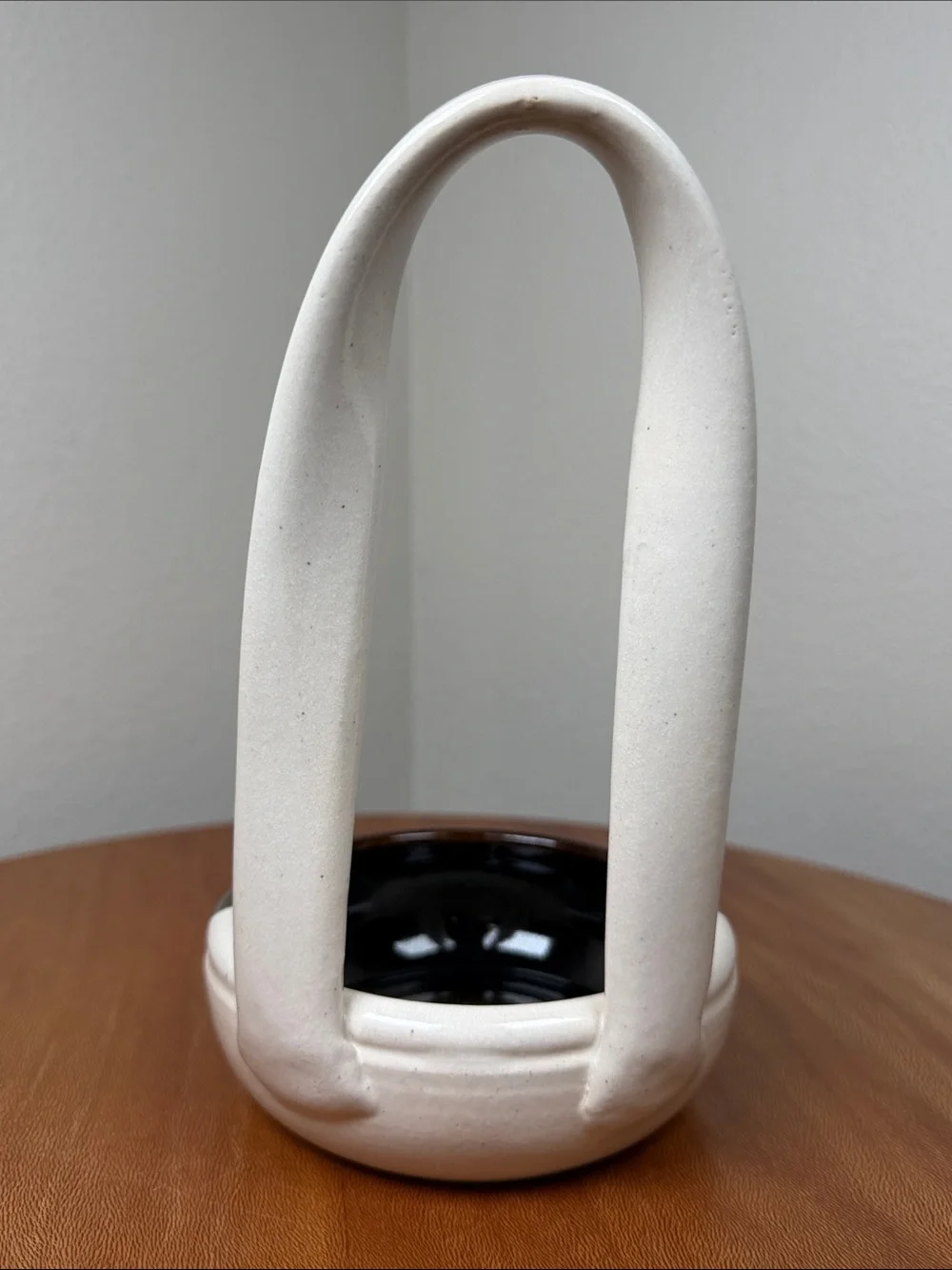 Handmade Art Pottery Ceramic Standing Spoon Rest Cottagecore Farmhouse white